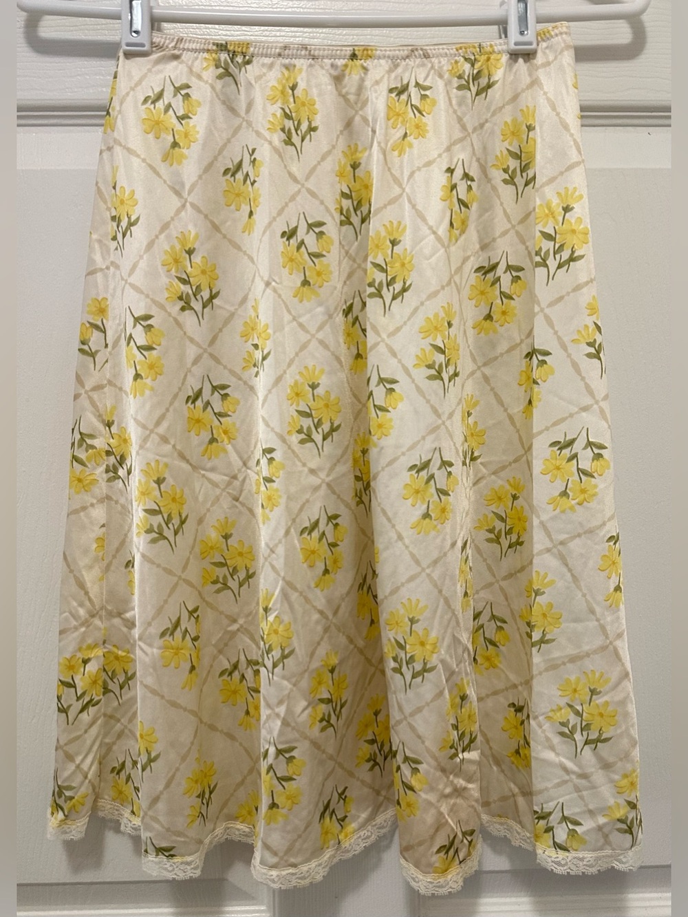 Vtg Van Raalte Floral Slip Skirt Cottage Retro Sz Small